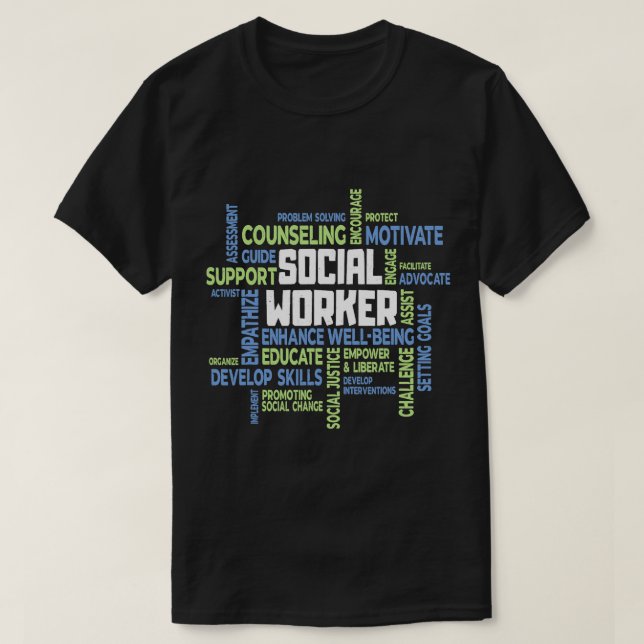 Camiseta Trabalho Social Engraçado Mês de Apreciação do Tra (Frente do Design)
