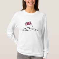 Traçado da linha do carro de corrida com bandeira