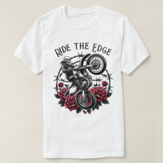 Camiseta Traçar A Borda" Motocross Skull & Rosa Graphic