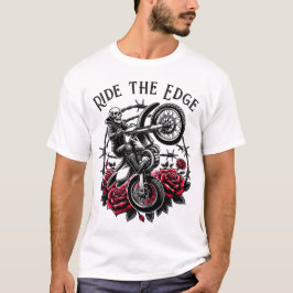 Camiseta Traçar A Borda" Motocross Skull & Rosa Graphic
