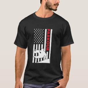 Camiseta Traceur Bandeira dos EUA Parkour 1