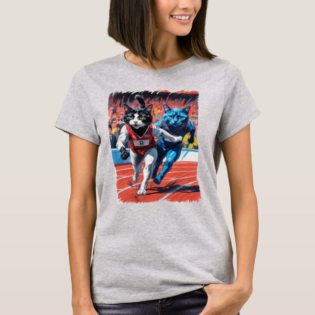Camiseta Track and Field Cat Racing! (Frente)