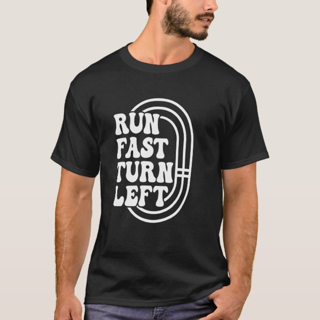 Camiseta Track And Field Running Runner Run Fast Turn Left  (Frente)