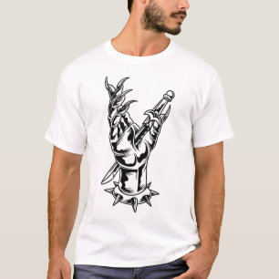 Camiseta Traço através da tatuagem manual do demônio design
