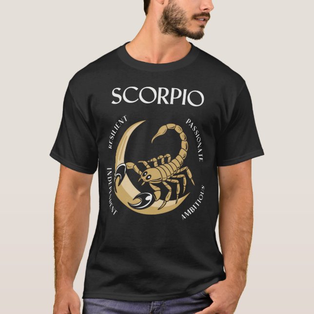 Camiseta Traço de Escorpião Competitivo Ambicioso de Ascens (Frente)