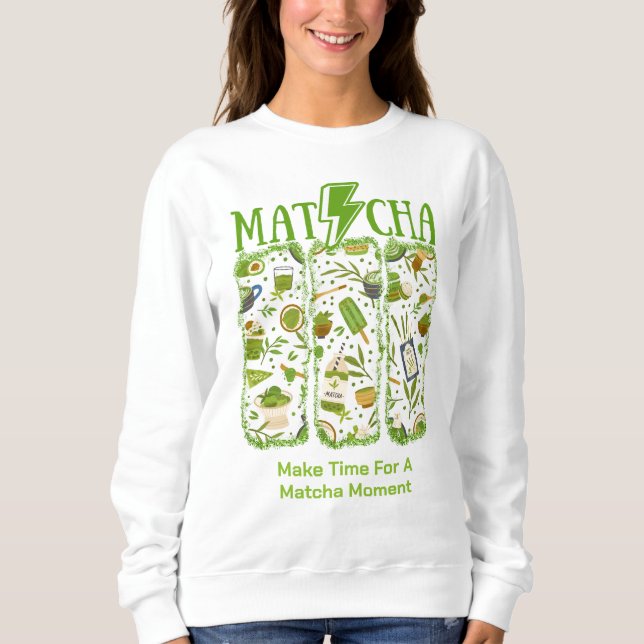 Camiseta Traço de Pincel de Relâmpago MATCHA (Frente)