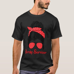 Camiseta Traço de Sobrevivência Consciência Vermelha Bra Bo