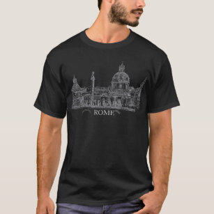 Camiseta Traço de Tinta da Arquitetura Antiga na Itália de 