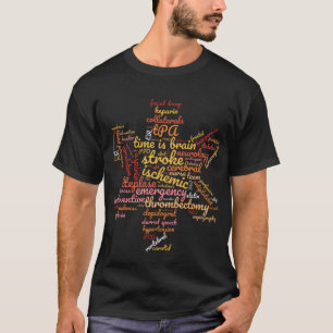Camiseta Traço Isquêmico Cérebro Enfermeira Médica T-Sh