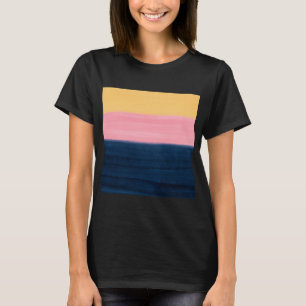 Camiseta Traços Amarelos Cor-de-rosa-azul-verão Tintas em