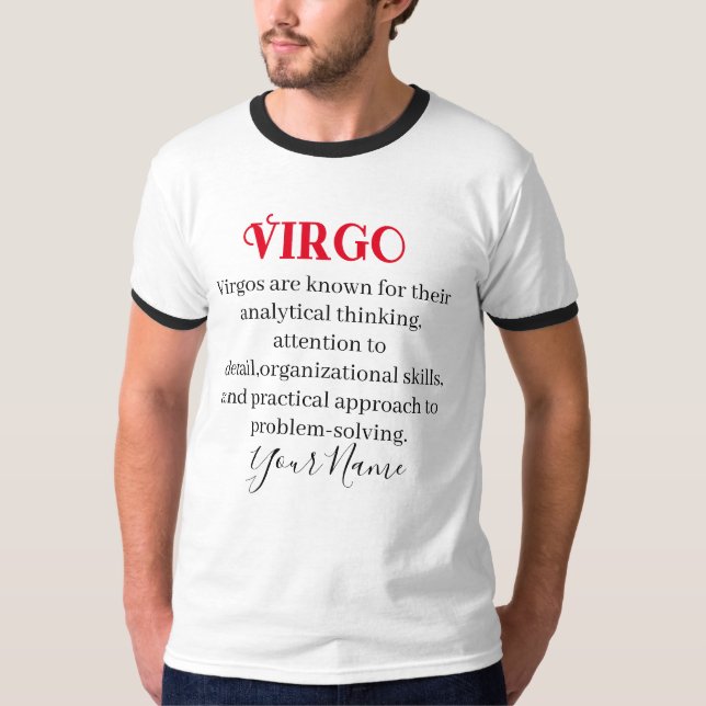 Camiseta Traços de Virgem e Sinal Zodiac (Frente)