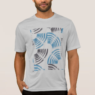 Camiseta Traços modernos, legal, de abstrato azul moderno