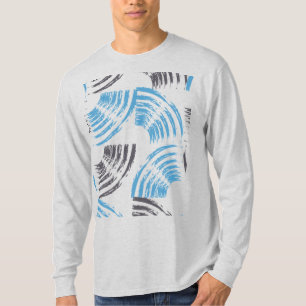 Camiseta Traços modernos, legal, de abstrato azul moderno