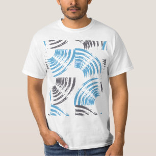 Camiseta Traços modernos, legal, de abstrato azul moderno