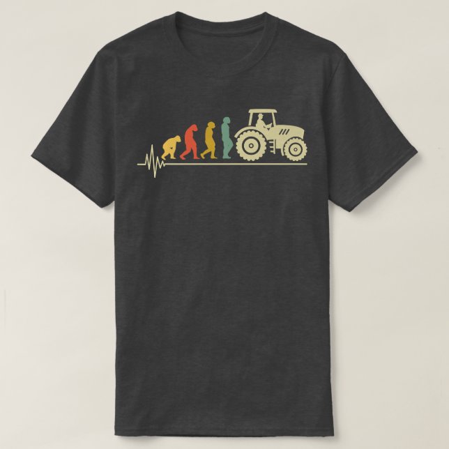 Camiseta Tractor Driver Evolution Agriculture Farmer Fields (Frente do Design)