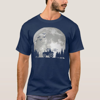 Camiseta Tractor Driver Farming Agriculture Moon Funny F