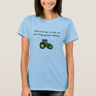 Camiseta tractor.jpg verde grande, toma-me para um passeio