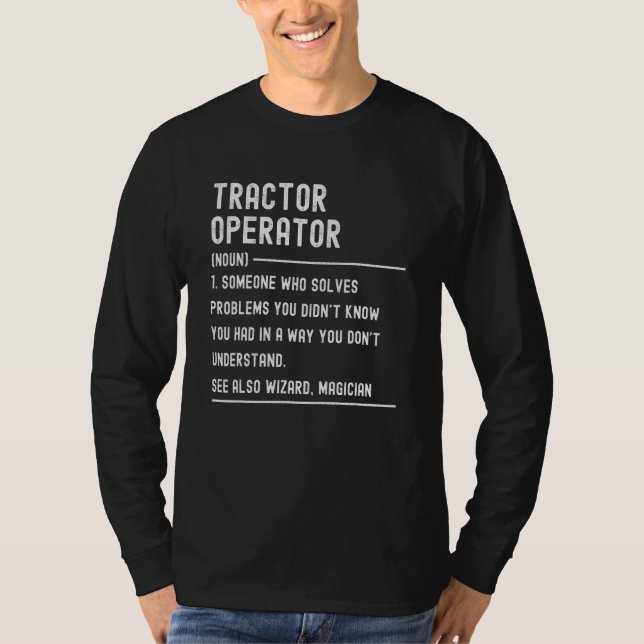 Camiseta Tractor Operator Definition Shirts Funny Job Title (Frente)