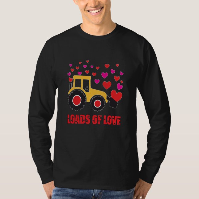 Camiseta Tractor Valentine day for kids classroom loads of  (Frente)