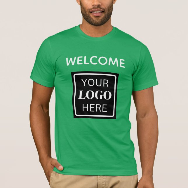 Camiseta Trade Show Logotipo comercial de boas-vindas Códig (Frente)