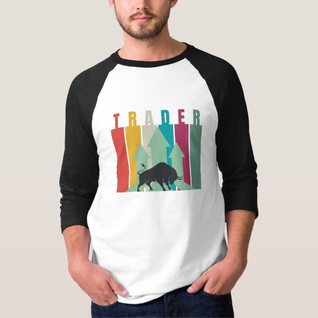 Camiseta Trader em mercado em alta | Design simples  (Frente)