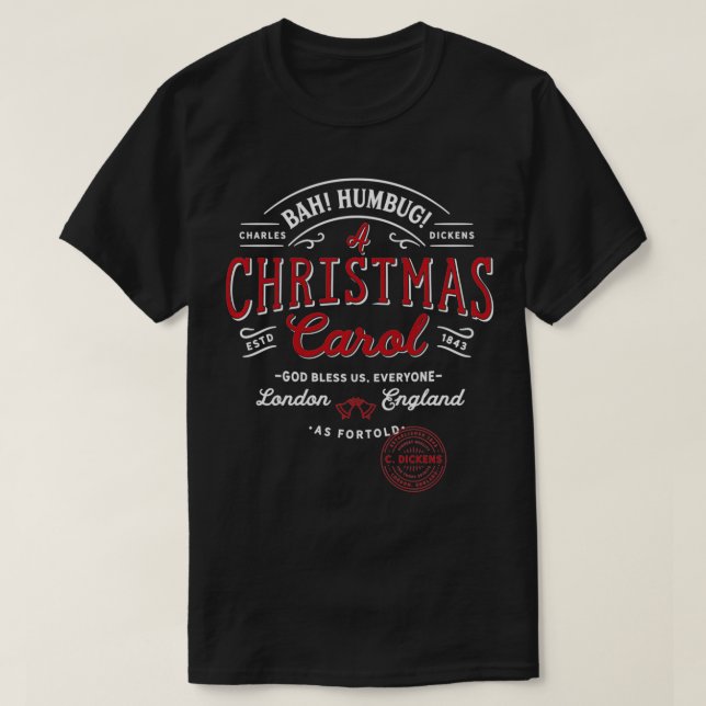 Camiseta Tradição de Design de Natal Bah Humbug Holiday (Frente do Design)