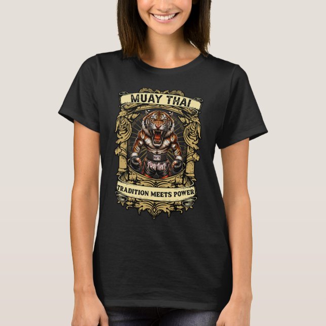 Camiseta Tradição Encontra Poder - Kickboxing E Muay Thai F (Frente)