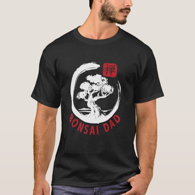 Camiseta Tradição Japonesa do Pai Mens Bonsai (Frente)