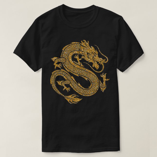 Camiseta Tradicional Chinês Dragão - Símbolo de Potência e  (Frente do Design)