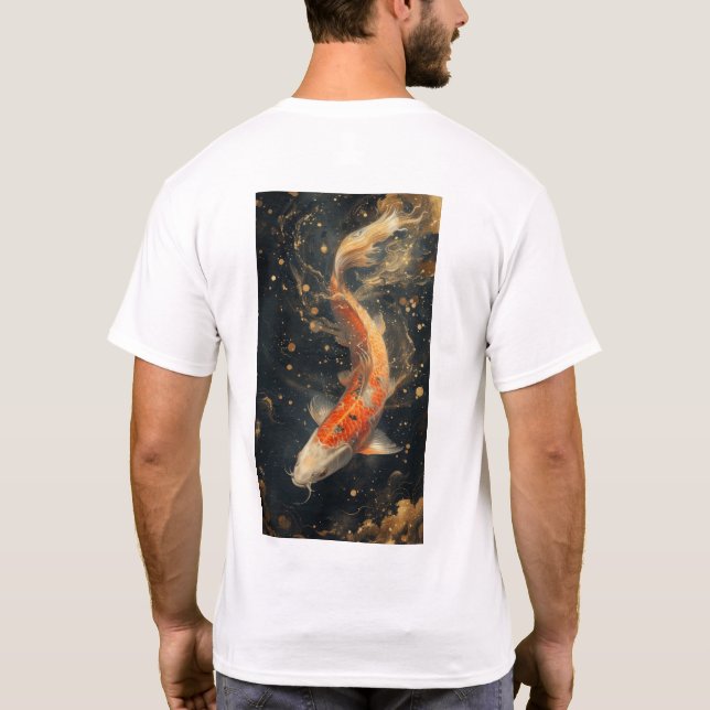 Camiseta Tradicional Chinesa Carpa Pulando T-Shirt (Verso)