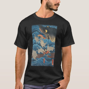 Camiseta Tradicional de Impressão de Woodblock Japonês