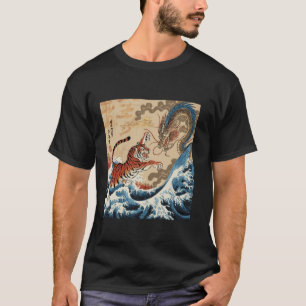 Camiseta Tradicional para o Dragão de Luta contra o Tigre J