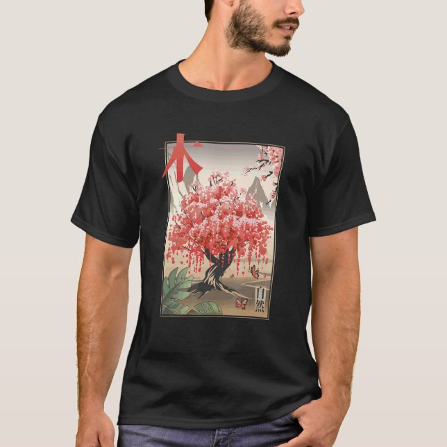 Camiseta Traditional Japanese Cherry Blossom Tree (Frente)