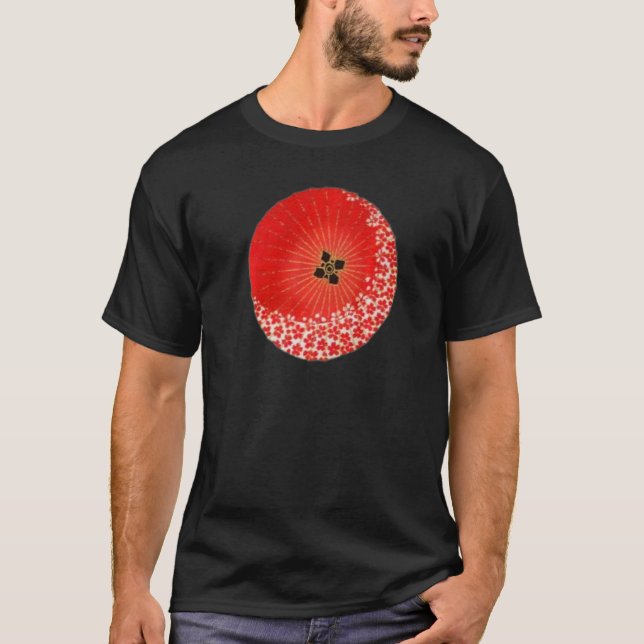 Camiseta Traditional Japanese Patterns Cherry Blossoms Umbr (Frente)