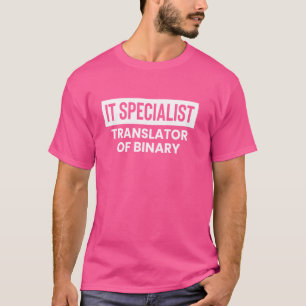Camiseta Tradutor Especialista em TI de suporte técnico bin