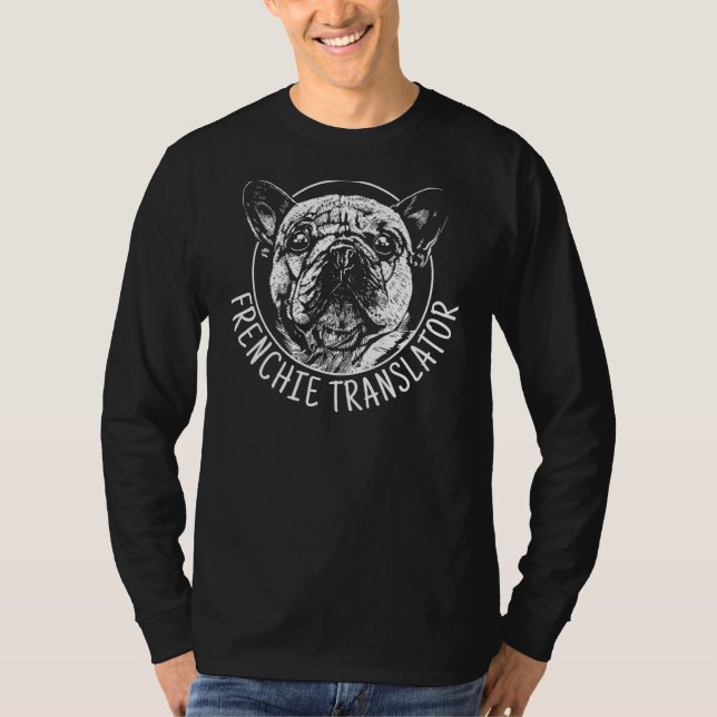 Camiseta Tradutor francês Bulldog Men Mulheres (Frente)