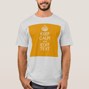 Camiseta Tráfego Amarelo Fundo Mantenha Calmo E Seu Texto