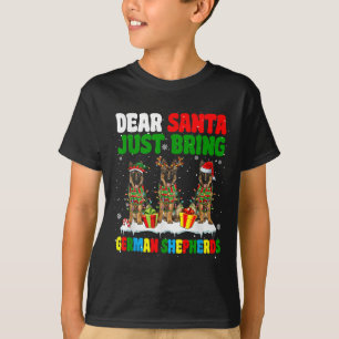 Camiseta Traga Apenas Pastores Alemães Natal Três Rena Sant