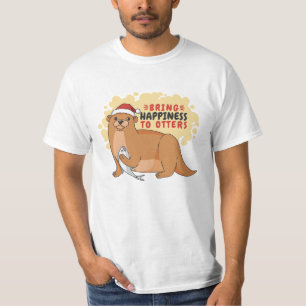 Camiseta Traga felicidade para Otters Feliz Natal