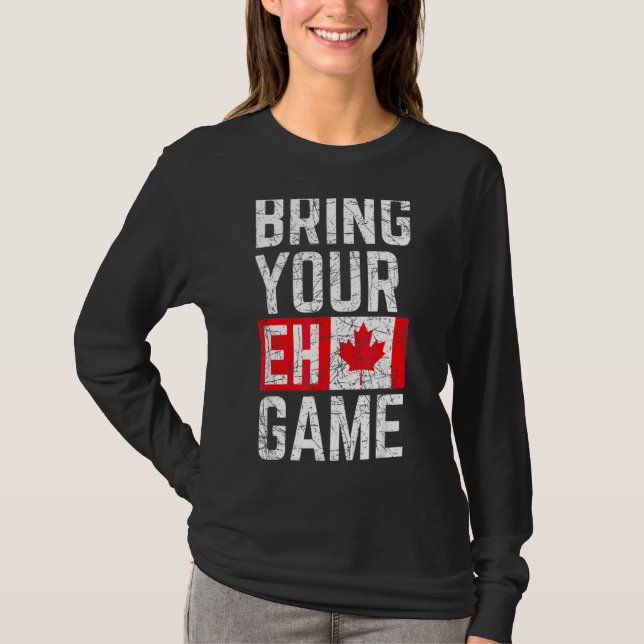 Camiseta Traga seu jogo canadense Flag Canada orgulho (Frente)