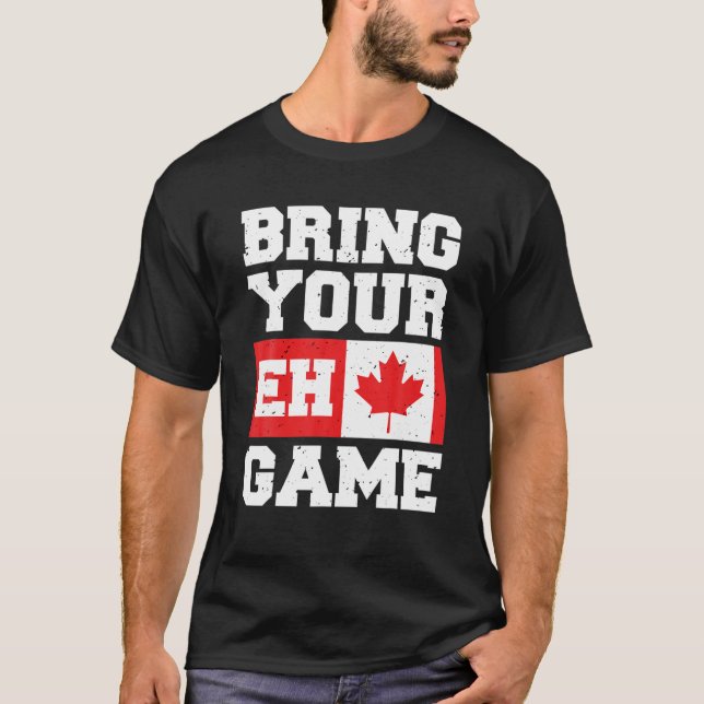 Camiseta Traga seu jogo canadense Slang gi canadense (Frente)