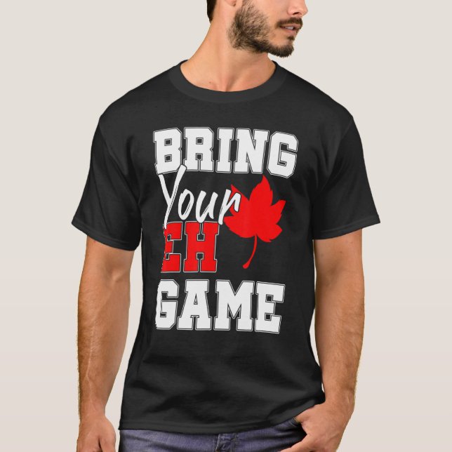 Camiseta Traga Seu Jogo Cartografia Canadiana O País Folha (Frente)