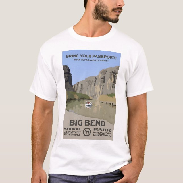 Camiseta Traga Seu Passaporte! - Parque Nacional Big Bend (Frente)