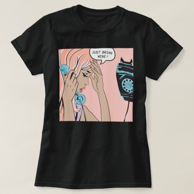 Camiseta Traga vinho clássico (Frente do Design)