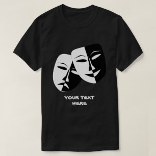Camiseta Tragédia Preta Tragédia em Máscara de Teatro Pe