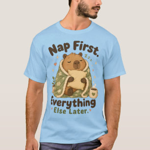 Camiseta Trague Primeiro Capivara Kawaii Aconchegante