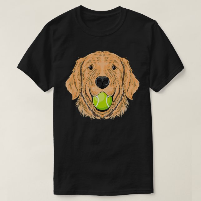 Camiseta Trai Racket de Ouro de Bola de Cão Tênis (Frente do Design)