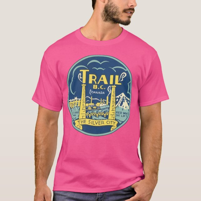 Camiseta Trail British Columbia Viagens vintage Decal (Frente)