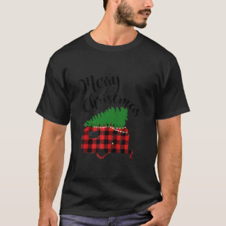 Camiseta trailer do campo de xadrez de Buffalo, feliz natal