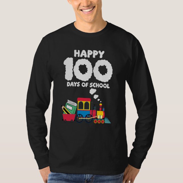 Camiseta Train 100 Days Of Kindergarten School Student Teac (Frente)